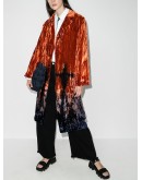 crushed velvet longline coat