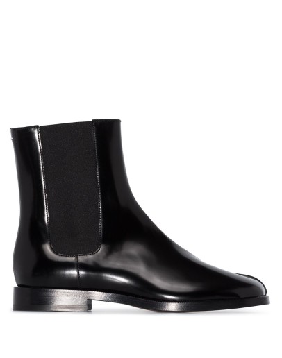 Tabi patent chelsea boots