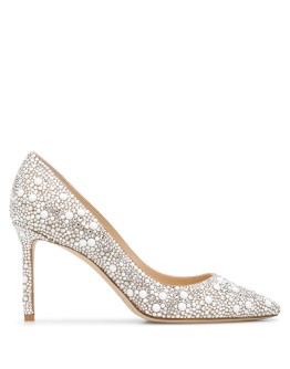 Romy 85mm crystal-embellished pumps