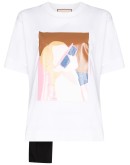graphic print appliqué pocket T-shirt