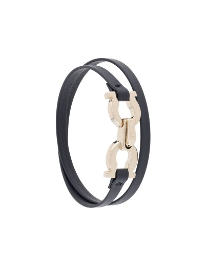 Gancini leather wrap-around bracelet