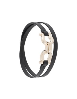 Gancini leather wrap-around bracelet