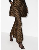 Charles cropped jacquard flared trousers