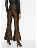 Charles cropped jacquard flared trousers