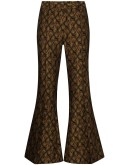 Charles cropped jacquard flared trousers