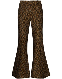 Charles cropped jacquard flared trousers