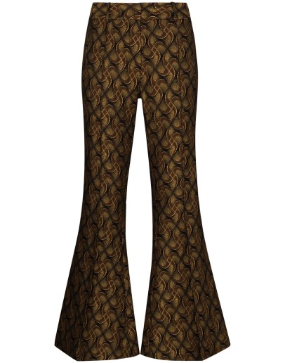 Charles cropped jacquard flared trousers