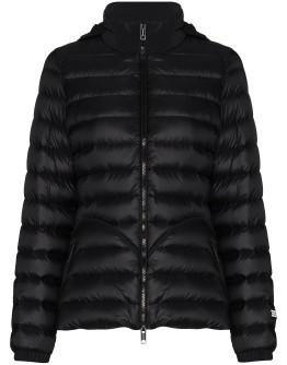 concealed-hood zip-up puffer jacket