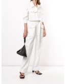 double belt straight-leg jumpsuit