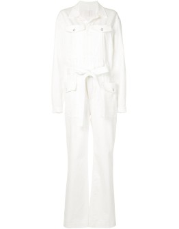 double belt straight-leg jumpsuit