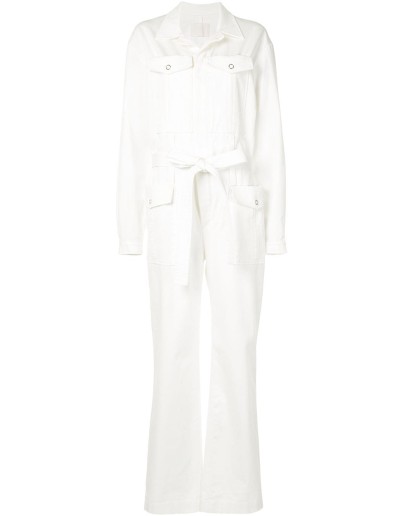 double belt straight-leg jumpsuit