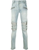 distressed skinny fit jeans