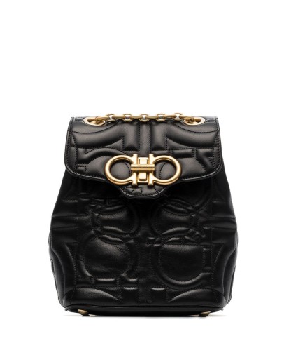 Gancini quilted leather backpack