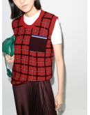 check-pattern knit tank top