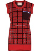 check-pattern knit tank top