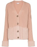 colourblock ribbed-knit cardigan
