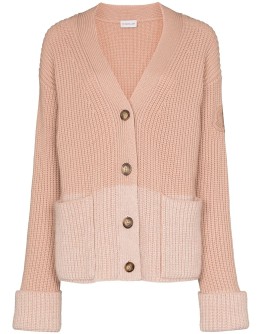 colourblock ribbed-knit cardigan