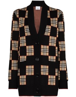Paislee checked cardigan