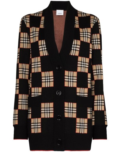 Paislee checked cardigan