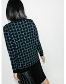 check-pattern intarsia-knit jumper