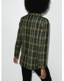 double-breasted tartan blazer