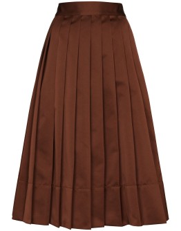 Duchesse pleated midi skirt