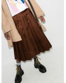 Duchesse pleated midi skirt