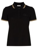metallic-stripe trim polo shirt