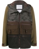 colour-block hooded coat