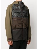 colour-block hooded coat