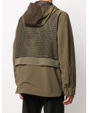 colour-block hooded coat