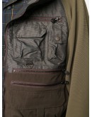 colour-block hooded coat