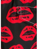 lip-print drawstring swim shorts