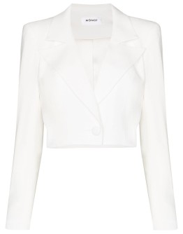 cropped single-breasted blazer