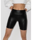 faux leather cycling shorts