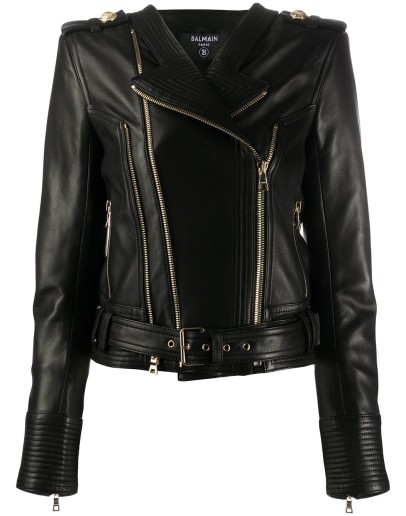 zipped biker jacket