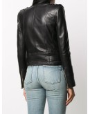 zipped biker jacket