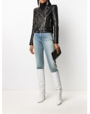 zipped biker jacket