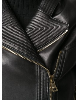 zipped biker jacket