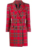 double-breasted tartan check dress