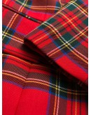 double-breasted tartan check dress