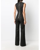 metallic threading flared jumpsuit