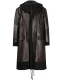 panelled mid-length coat