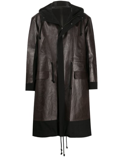 panelled mid-length coat