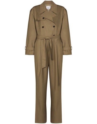 belted trench jumpsuit