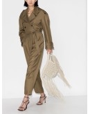 belted trench jumpsuit