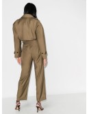 belted trench jumpsuit