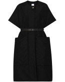 short-sleeve belted cape coat