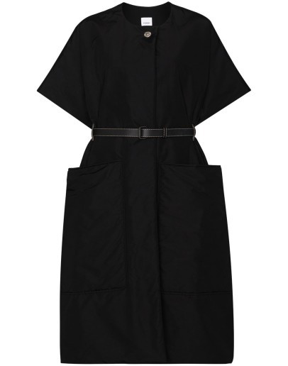 short-sleeve belted cape coat
