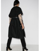 short-sleeve belted cape coat